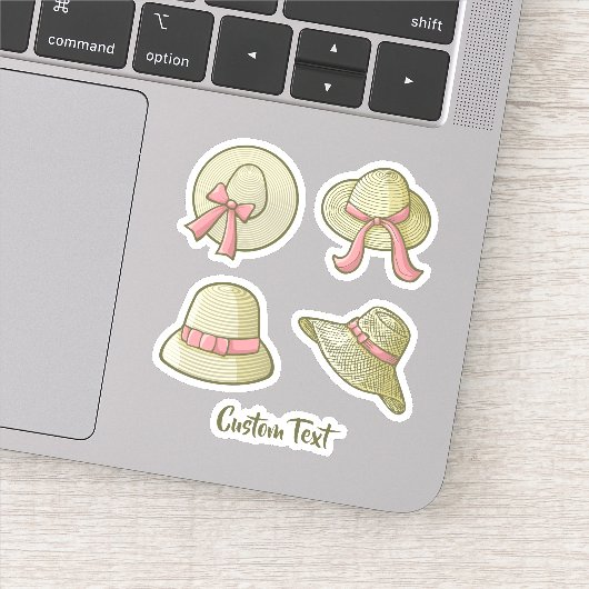 Dames zomerhoeden geel sticker (Detail)
