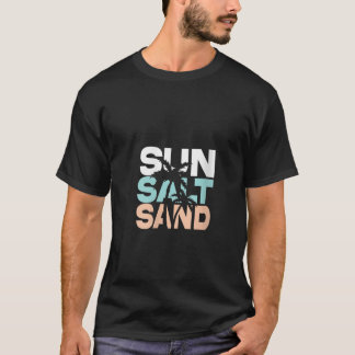 Dames Zon Zout Zand Zomer Retro Kleurrijk Gelukkig T-shirt