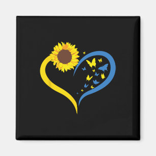Dames zonnebloem liefde hart ik sta met Oekraïne B Magneet