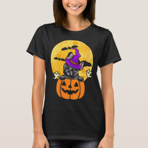 Dames Zwarte Franse Bulldog Heks Hond Liefhebber T-shirt