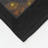 Dames Zwarte Kat Hond Kip Halloween Pompoen Fleece Deken (Hoek)