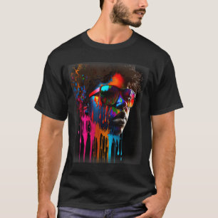 Dames zwarte koningin melanine druipende kunst zwa t-shirt