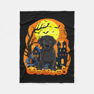 Dames Zwarte Labrador Hond Met Pompoenen Grappig Y Fleece Deken
