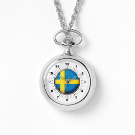 Dames Zweden Vlag Wraparound Zilver Horloge