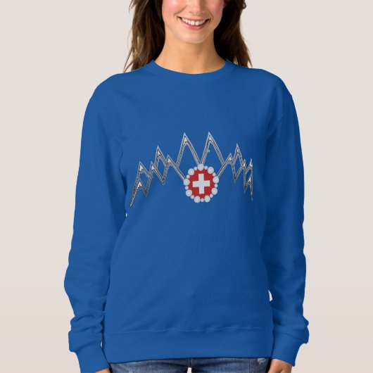 Dames Zwitserse Alpen Raglan Shirt (Voorkant)
