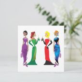 Damesavond Aangepaste Uitnodiging (Staand voorkant)