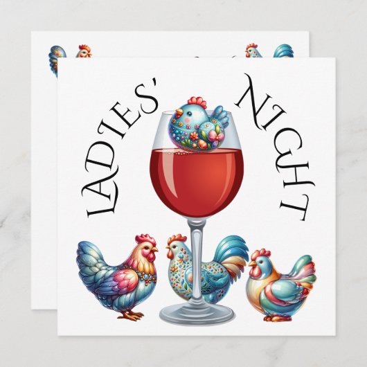 DAMESAVOND, enz. Uitnodiging (Voorkant / Achterkant)