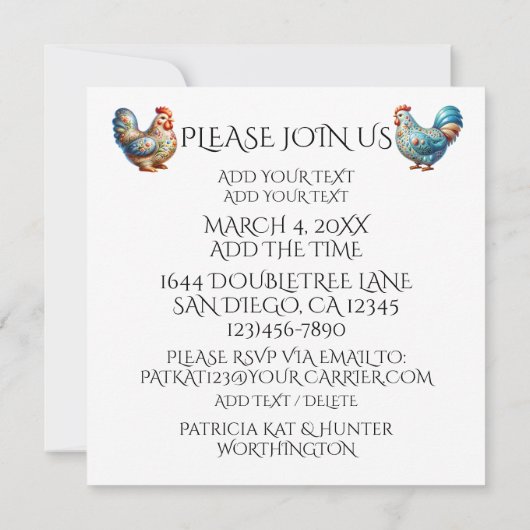 DAMESAVOND, enz. Uitnodiging (Achterkant)