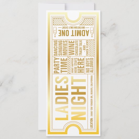 Damesavond volledig aanpasbare uitnodiging (Voorkant)