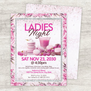 Damesavondfeest Roze Flyer Sjabloon