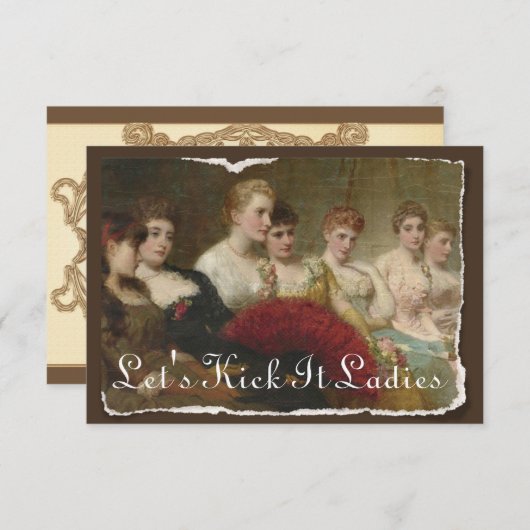 Damesbachelorette of Birthday Uitnodiging (Voorkant / Achterkant)