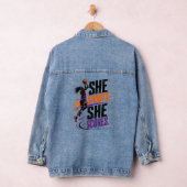 Damesbasketbal 'She Shoots She Scores' Denim Jacket (Hangar)