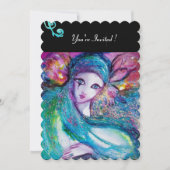 DAMESBLAUW MASKER Carnavalsfeest, Rode Draaikolken Kaart (Voorkant)