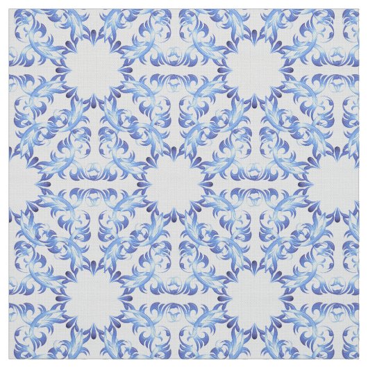 damesblauw patroon stof (Swatch)