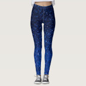 Damesbroek met Blauwe Glittereffect Leggings (Voorkant)