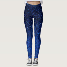 Damesbroek met Blauwe Glittereffect Leggings