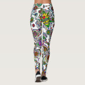 Damesbroek met suikerschedelpatroon leggings (Achterkant)