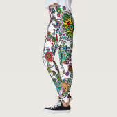 Damesbroek met suikerschedelpatroon leggings (Links)