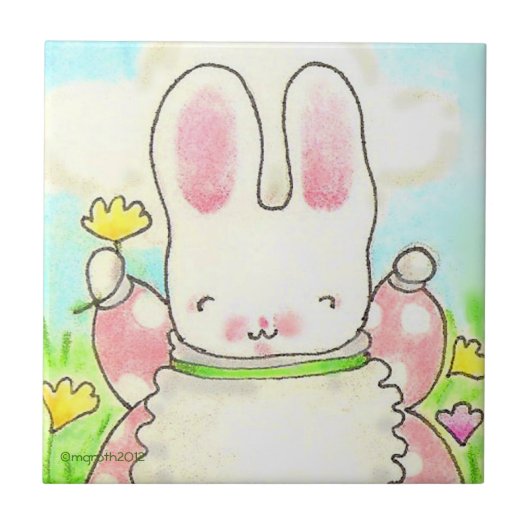 damesbunny tegel tegeltje (Voorkant)