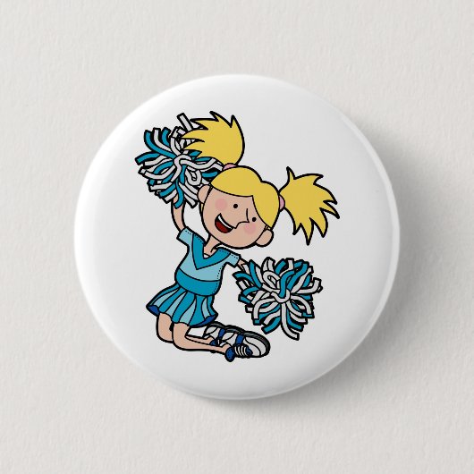 damescheerleading springt in de lucht ronde button 5,7 cm (Voorkant)