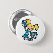 damescheerleading springt in de lucht ronde button 5,7 cm (Voorkant /achterkant)
