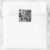 damesdansen vierkante sticker (Tas)