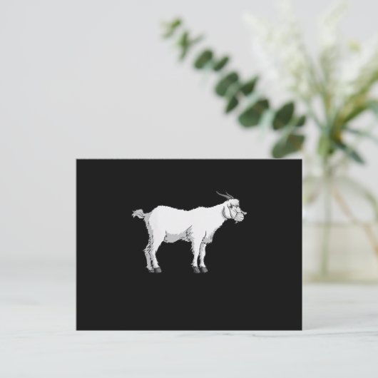 Damesgeit met medische mondmasker leuke geit briefkaart (Staand voorkant)