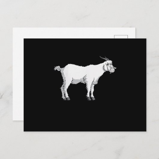 Damesgeit met medische mondmasker leuke geit briefkaart (Voorkant / Achterkant)