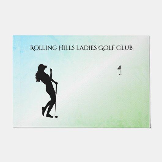 Damesgolf Hole in One Groen Bedrijf Deurmat (Voorkant)