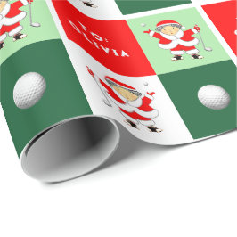 Damesgolf kerstcadeau cadeaupapier