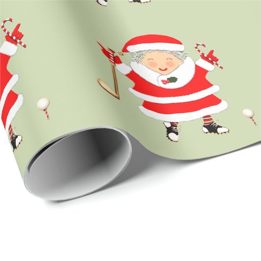 Damesgolf Kerstcadeau Cadeaupapier (Rol Hoek)