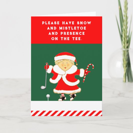 Damesgolf Kerstmis Feestdagen Kaart (Voorkant)