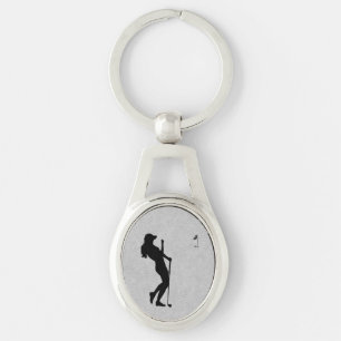 Damesgolf leerlook sleutelhanger