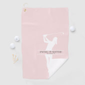 Damesgolf Silhouet Gepersonaliseerd Monogram Stad Golfhanddoek (Insitu)
