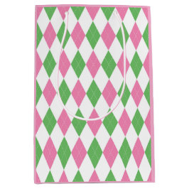 Damesgolfcompetitie-cadeautas – Roze en groene arg Medium Cadeauzakje