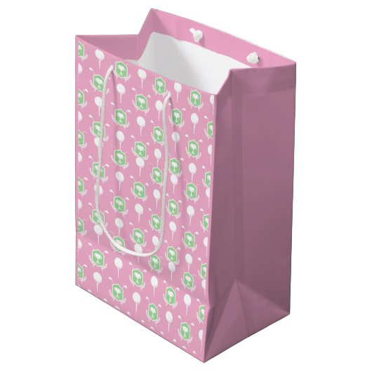 Damesgolfcompetitie cadeautas – Roze & Groen (Voorkant Gekanteld)