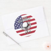 Damesgolfer Patriottisch Monogramontwerp Ronde Sticker (Envelop)