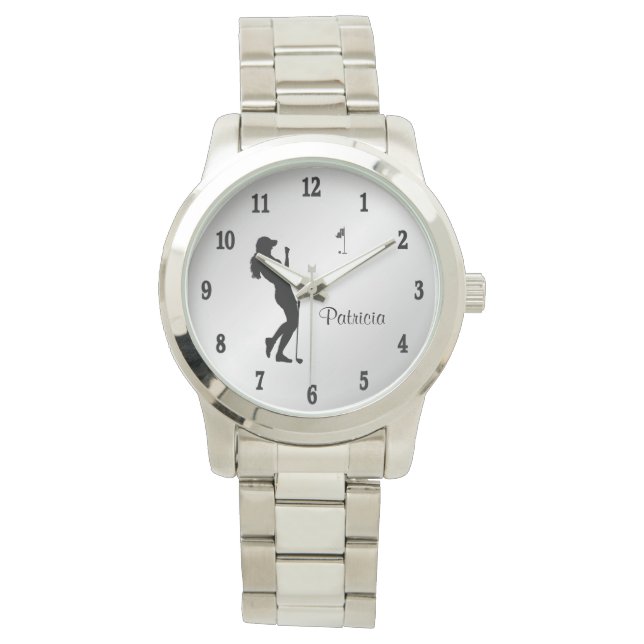 Damesgolfer persoonlijk horloge (Voorkant)