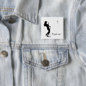 Damesgolfer persoonlijk vierkante button 5,1 cm (In situ)