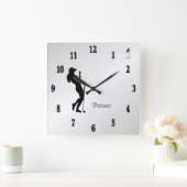 Damesgolfer persoonlijk vierkante klok (Huis)