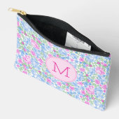 Damesgolfer Roze Blauw Preppy Aangepaste Initiaal  Etui (Open)