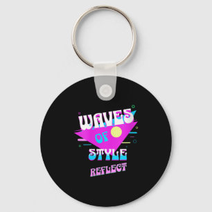 Damesgolven van stijl weerspiegelen retro esthetis sleutelhanger