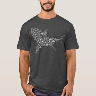Dameshaaien, Haaiensoorten Word Cloud VNeck T-shirt