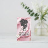 Dameshaarprofiel | Roze goud marmer Visitekaartje (Staand voorkant)