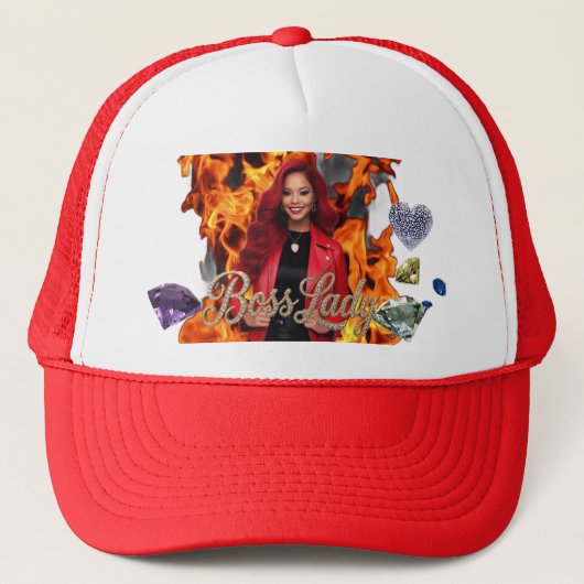 Dameshoed van de baas trucker pet (Voorkant)