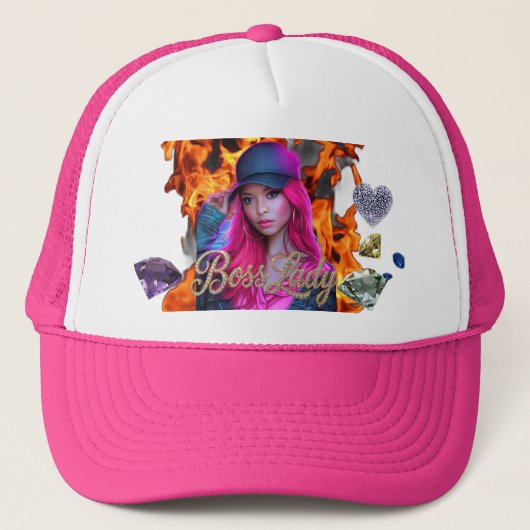 Dameshoofd Hoed Trucker Pet (Voorkant)