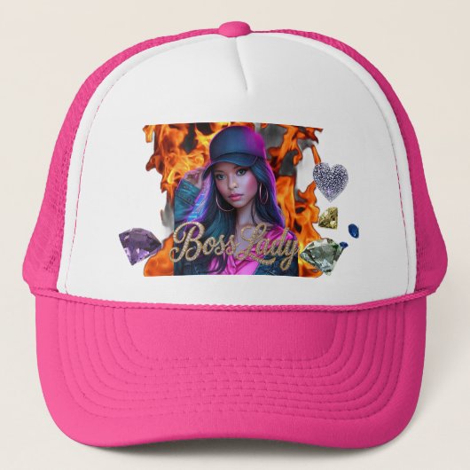 Dameshoofd Hoed Trucker Pet (Voorkant)