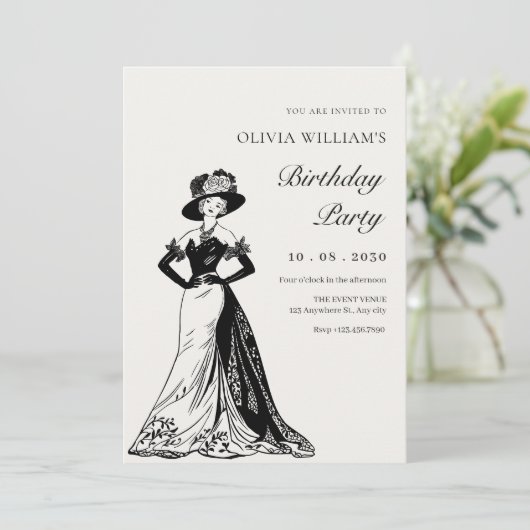  damesjurk elegant kaart (Staand voorkant)