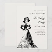  damesjurk elegant kaart (Voorkant / Achterkant)