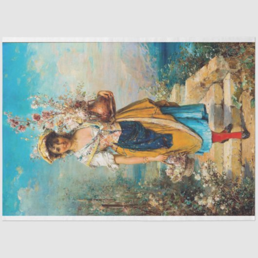  dameskaak Epoque-weefselpapier Tissuepapier (Voorkant)